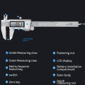 HiTools 6inch/150mm Electronic Vernier Digital Caliper Stainless Steel Digital Vernier Caliper OLED Display Micrometer Measuring Precision Composite Vernier with Plastic Case. 