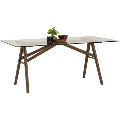 LOFT DESIGN KOREA 90x180CM tempered Glass top Dining Table meja makan