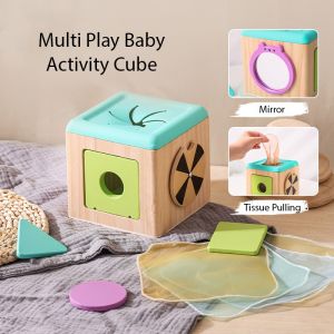 Montessori Inspired Wooden Baby Activity Cube