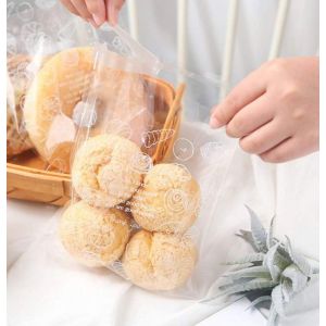 100PCS Cookie Donut Bread Pastry Cake Plastic Bag 15x18 CM Baking Food Packaging Homemade Handmade DIY Bakery Wrapping Bag Wrappers Resealable Self-adhesive Gift Bags for Birthday Wedding Kitchen Bake Accessories