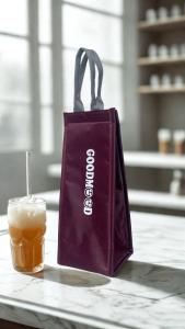 Tas Jinjing Tempat Tumbler/Mug Tempat Botol Minum Kerja Sekolah Kuliaah Traveling Liter Tas Souvenir 12x12x30cm dalem aluminium foil