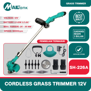 MAILTANK SH226A 2 BATERAI / MESIN POTONG RUMPUT CORDLESS 12V 2 BATERAI 12 VOLT GRASS TRIMMER