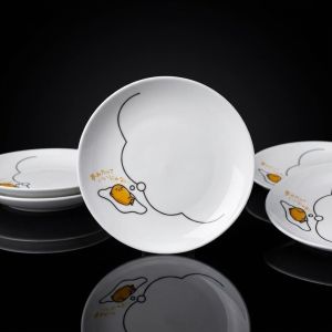 #3PCS MINIMALIST WHITE CERAMIC WARE VERSATILE SHALLOW & DEEP ROUND SAUCER / BOWL / SAUCE OR SOUP DISH#GD