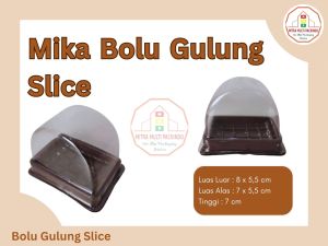 (ISI 50) Mika Bolu Gulung Slice Mini Isi 50 pcs | Mika Bolu Gulung | Bolu Gulung Slice | Kotak Kue Mini
