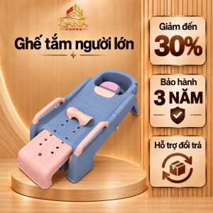 Ghế Tắm Người Lớn QANAHOMES Ghế Massage Đa Năng Màu Xanh Dương Và Hồng Cho Phòng Tắm Hiện Đại