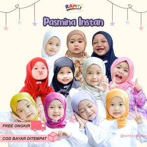 Pashmina Instan Anak Jersey - Hijab Anak SImpel - Ootd Hijab Anak Kekinian - Hijab Bayi Newborn - Hijab Pastan Anak Perempuan