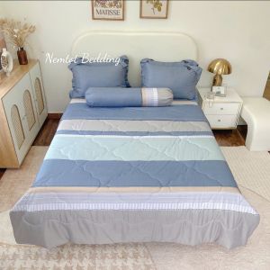 🌇HÀNG NHẬP🌇 Bộ Lụa Tencel Viscose Mát Mịn Bộ 4 Món Ga Gối và 5 Món Gồm Chăn Chần Bông Micro Cao Cấp _ Nemtot Bedidng