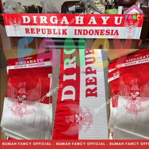 BANNER FOIL / TIRAI GARLAND MERAH PUTIH PREMIUM/Backdrop Dekorasi 2 METER HUT RI Dirgahayu
