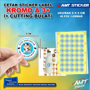 Stiker Label Kromo A3+ / Vinyl A3+ / Stiker Label Makanan - Bebas Request