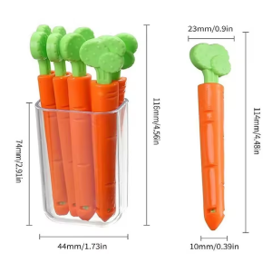 5Pcs Sealing Tongs Food Bag Closure Clip Cartoon Carrot Shape Moisture-Proof Clamp Snack Storage Clip
