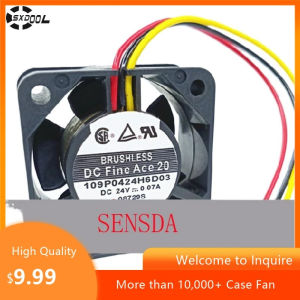 Server Fan 40mm For 109P0424H6D03 40x40x20mm 24V 0.07A Dual Ball 7400RPM 26.8CFM Ultra-Quiet Cooling Fan