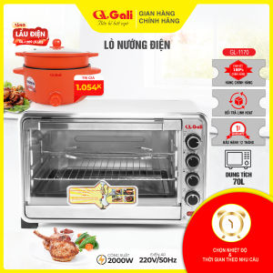 [ Tặng Lẩu Điện 4L ] Lò Nướng Điện Gali GL-1170 70L 2000W Inox Tự Làm Sạch Đa Chức Năng Chế Độ Nhiệt Đôi Bảo Hành 12 Tháng