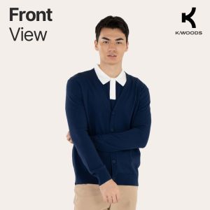K/WOODS Ice Cool Long Sleeve Cardigan KW8213MKC | Khaki & Navy