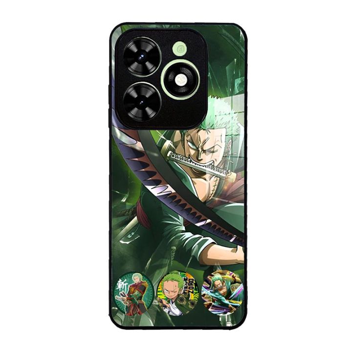 One Piece Roronoa Zoro glass casing For Infinix hot 40i Smart 8 Pro