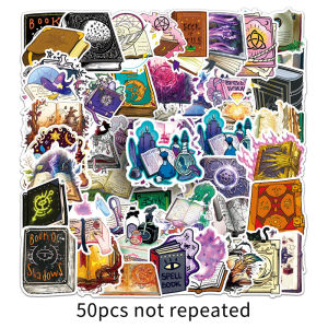 50pcs kartun kreatif Magic Book Sticker kalis air hiasan Laptop Luggage Water Cup Snowboard Sticker