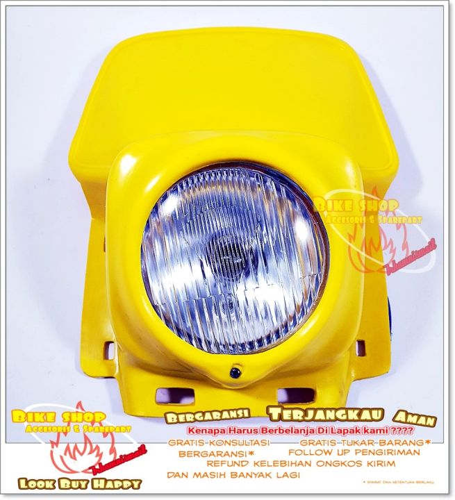 Lampu Depan Jadul Vintage Trail Klasik LED ELBA Warna Kuning Headlamp ...