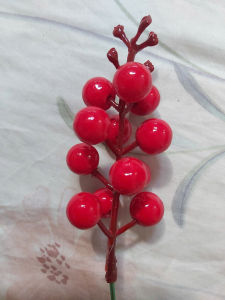 Chùm cherry xốp có ngọn 12 quả trang trí oản tài lộc giỏ quà...