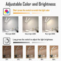 Double Head Desk Lamp LED Rechargeable Table Light Touch Dimmable Foldable Eye-Care Reading Lamp for Office Study Work Cordless Modern Blue. 