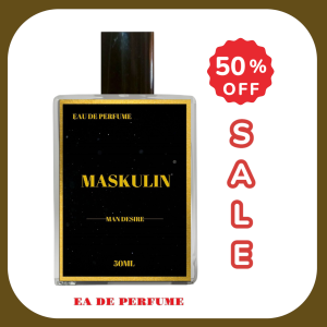MASKULIN Eau de Parfum Premium Travel Size 50ml - Aroma Mahoni/Majdeh/Metalik/Beige Wangi Elegan Pria