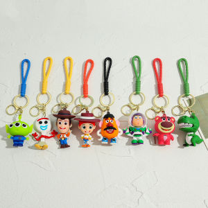 UMI 3D Cartoon Toy Story Key Ring Pendant Keychain Buzz Lightyear Strawberry Bear Monster Doll Childrens Toy Gift 玩具总动员公仔钥匙