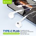 BAVIN HX871 HiFi Wired Type-C Earphone StereoAudio Sounds Built-In Microphone Wired Earphone. 