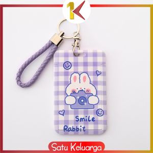 SK-C1240 ID Card Holder Motif Karakter Lucu Pelindung Kartu Name Tag Tempat Kartu Akses Lanyard