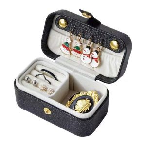 SG]Simple and portable mini jewelry box stud earrings exquisite accessories ring necklace travel carry small storage box