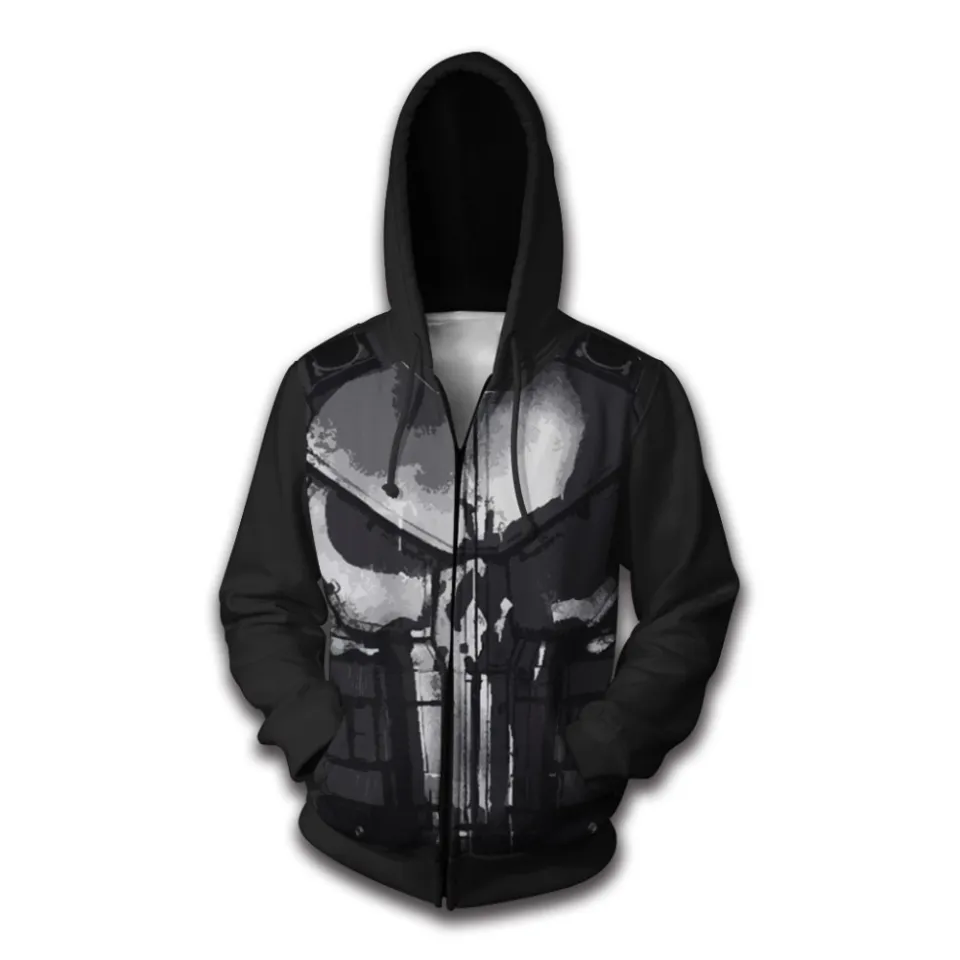 The punisher zip sales up hoodie