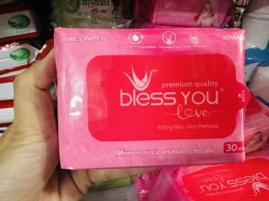 Khăn Uớt Bless You Love Không Mùi Gói 30tờ