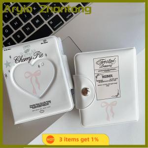 Aryio Kpop photocards เคสเก็บรูปโบว์น่ารัก เคสใส่รูปภาพขนาดเล็กรูปหัวใจน่ารักขนาด3นิ้ว