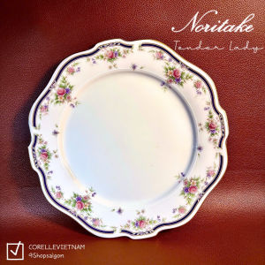 NORITAKE 100%New - Tender Lady - 01 Dĩa Tròn Sứ Xương Khắc Nổi Thủ Công - Dịu Dàng 26.5cm