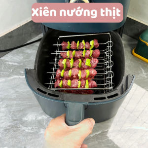 Xiên Thịt Nướng Giá Nướng Thịt Xiên Cho Nồi Chiên Không Dầu 3 Tầng 15 Cây Xiên Inox 304 ENO - XTN03