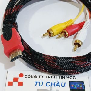 Cáp HDMI ra 3 AV Đực (3RCA) / Cáp dài 1.5m (Cáp tín hiệu Analog)