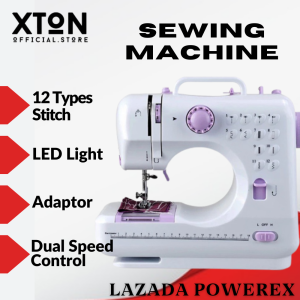 (XTON) Sewing Machine 505A Multifunction Dual Speed Upgraded 12 Types Stiches With LED Light Portable