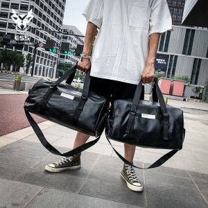 【ESS】Gym Bag Leather Women Fitness Shoe Compartment Men Duffle Shoulder Bags Waterproof Travel Training Large Sport Handbag