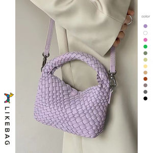 LIKEBAG tui xach nu dep Phụ nữ Túi bện tay Túi dưới cánh tay da PU bện túi xách nữ Túi xách tay Nữ đeo vai đeo chéo