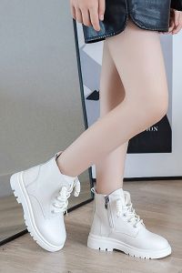 Giày bốt bé gái Giày cao cổ bé gái khóa kéo phá cách tôn dáng đế mềm Phong Cách Hàn Quốc BC38