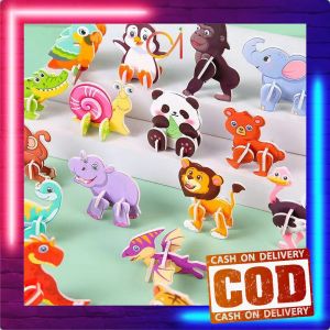 AI-M358 Mainan Edukasi Anak DIY Puzzle 3D Mini Motif Dino Animal Serangga Pesawat Bongkar Pasang