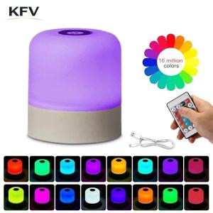 KFV Night Light Rechargeable Light Remote Control Night Light Colors Dimmable Table Lamp Ambient Light Rechargeable Room Light