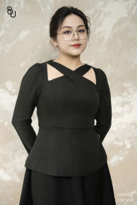 Áo peplum đáp chéo cổ BIGSIZE (55kg đến 95kg) - 23SSM30 - [BUStu Bigsize]