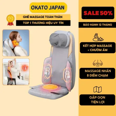 Ghế massage toàn thân chính hãng OKATO JAPAN Đệm massage cổ vai gáy lưng và cột sống giảm nhức mỏi