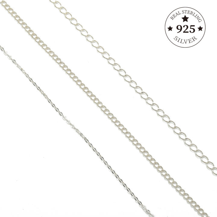 One String Cross Chain 50ซม./String Cross Chain 925เงินสเตอร์ลิงสร้อยคอหางโซ่สำหรับ ...