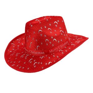 YOUSHI TOP Vải nỉ Mũ cao bồi Giáng sinh Bông tuyết Kim sa Mũ của ảo thuật gia. Đơn giản Lớn Mũ dự tiệc mừng năm mới. Phụ nữ