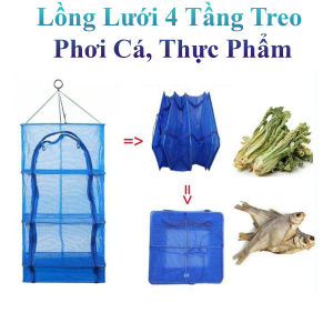 Lồng Lưới 4 Tầng Treo Phơi Cá Phơi Khô Thực Phẩm 70x35cm