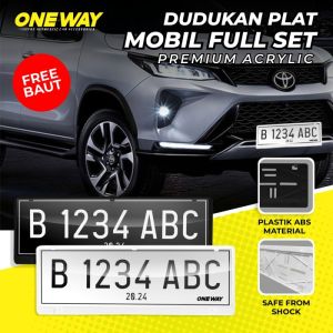BINGKAI DUDUKAN TATAKAN TEMPAT PLAT MOBIL AKRILIK MIKA SET DEPAN BELAKANG COVER PLAT MOBIL