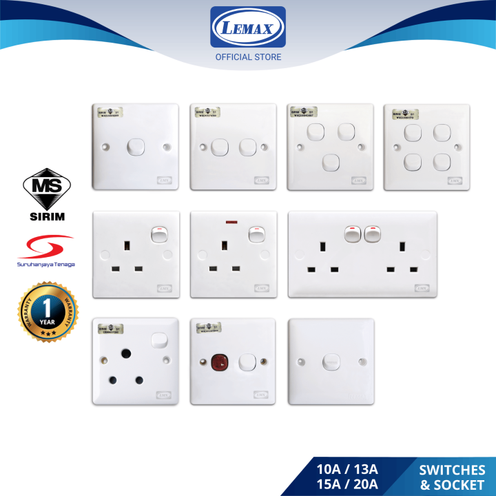 [SIRIM] LMX 10A 13A 15A 20A Wall Switch Socket Door Bell Switch Aircond