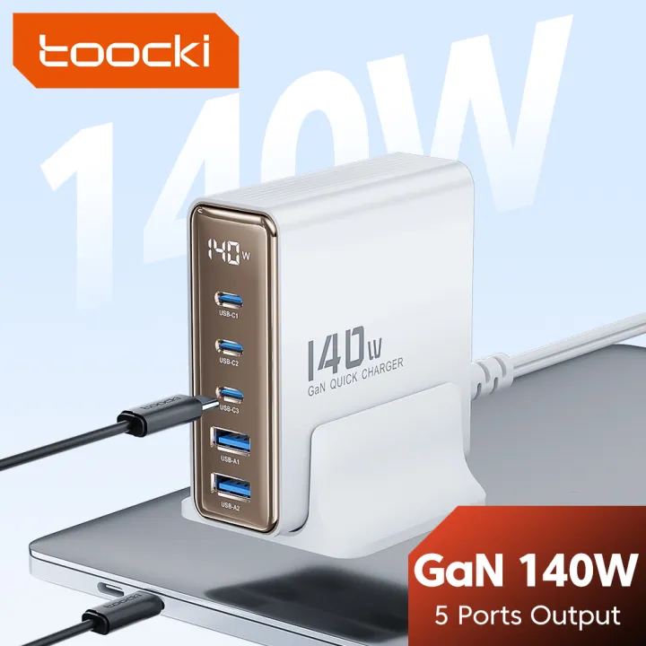 Toocki 140w Gan Charger Desktop Fast Charger for Macbook Usb 13 Tablet Type Iphone Pro Charging Pd Pps for Afc C Station 14