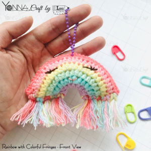 Crochet Rainbow Plushie Keychain/Bag Charm (Ready 100% Handmade Premium Gift or Present) 1 Set.
