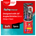 Colgate Zigzag Charcoal Soft Toothbrush Value Pack of 3. 