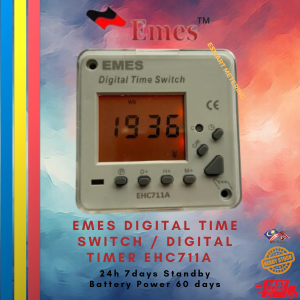 EMES Digital Time Switch / Digital Timer EHC711A / 24h 7days Standby Battery Power 60 days